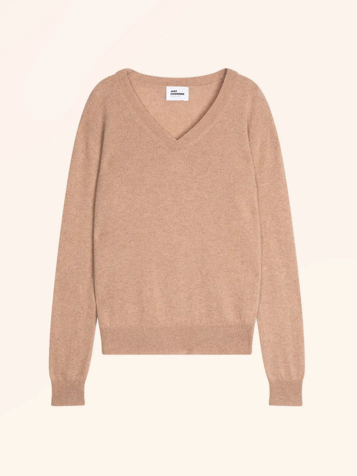 NORA Pull Col V Camel Chiné