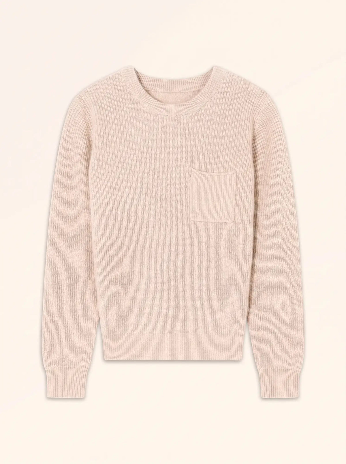 HANK Pull Col Rond Beige Chiné