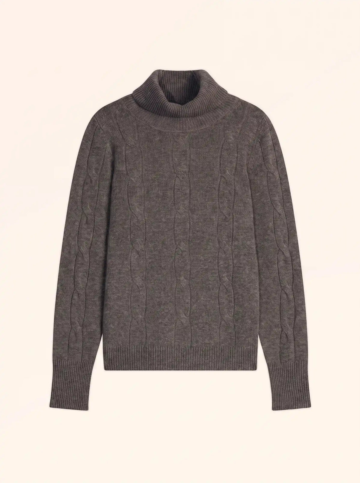 ESTELLE Pull Col Roulé 4 Fils Anthracite Chiné