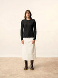 OLIVIA Pull Col Rond 8 Fils Noir