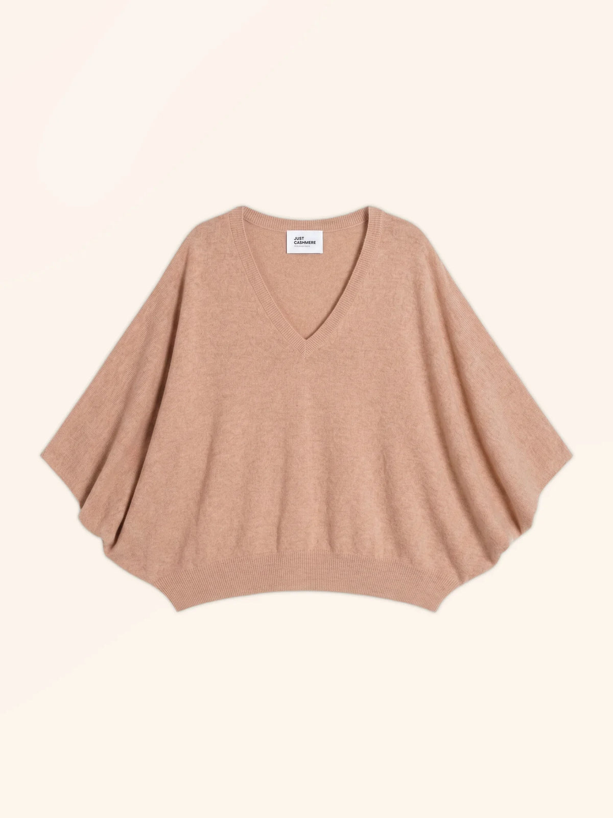 POLO Pull Col V Chauve Souris Camel Chiné