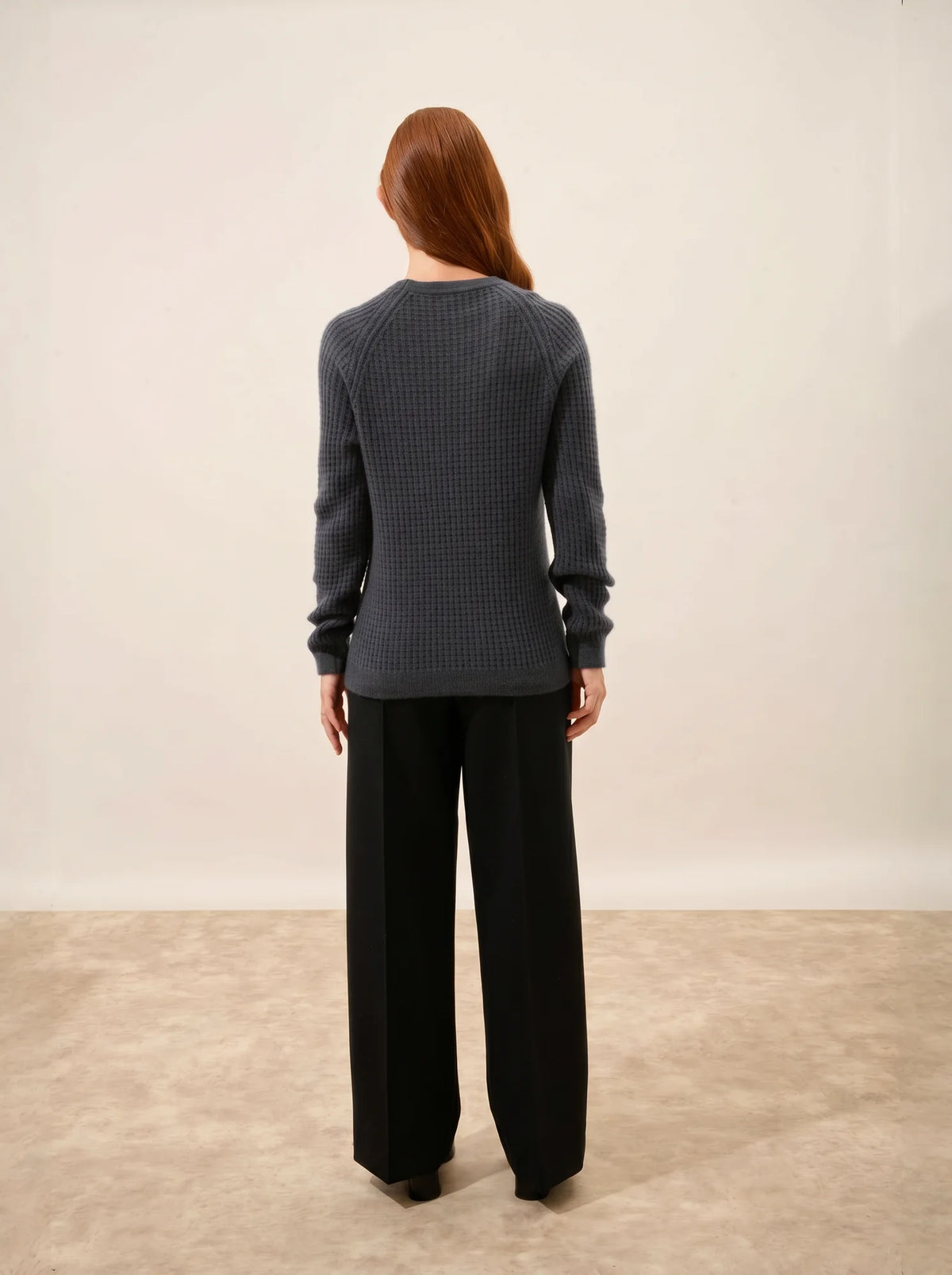 ASTRÉE Pull Col Rond 6 Fils Anthracite Chiné
