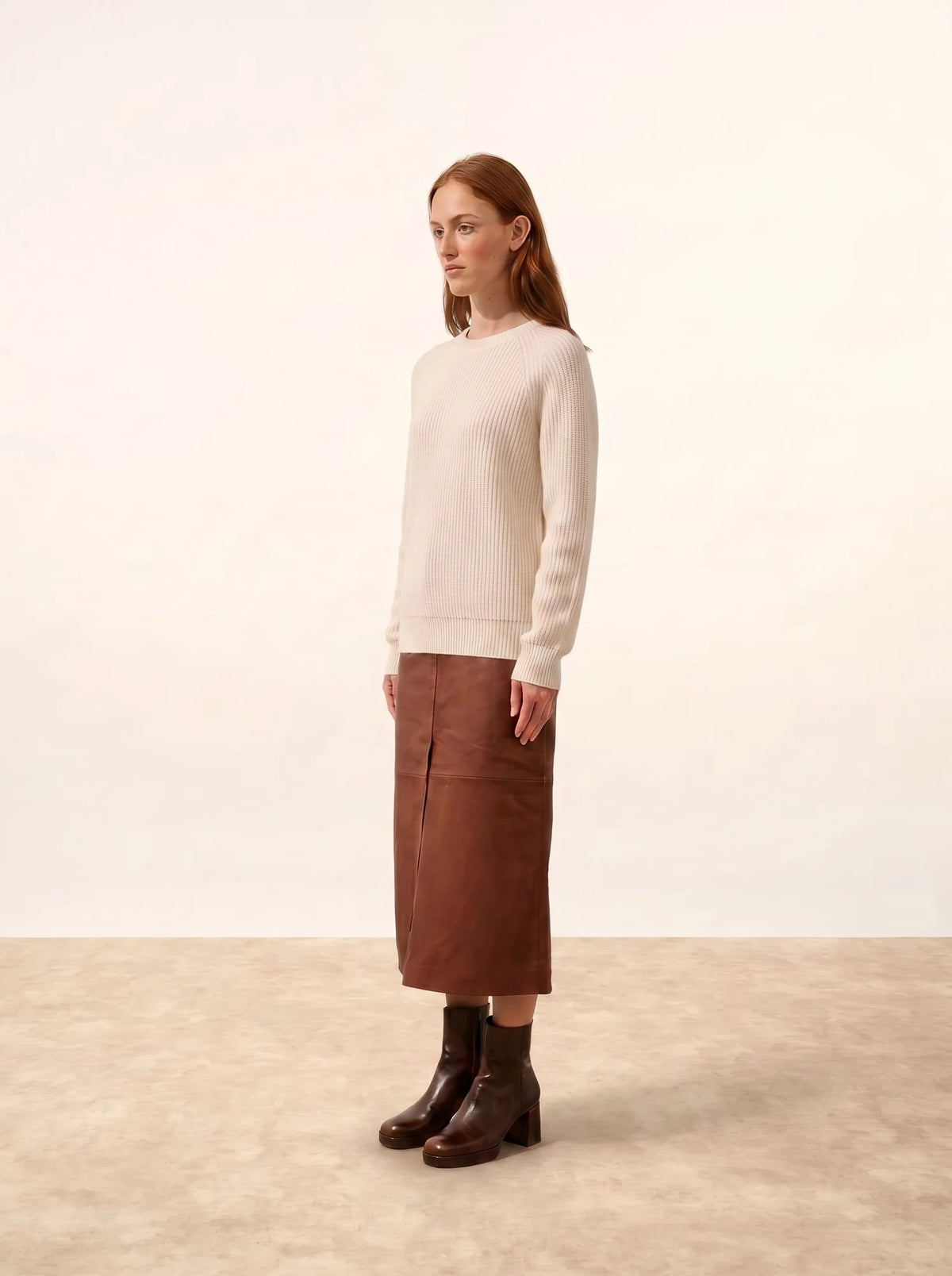 FRIO Pull Col Rond 4 Fils Neige