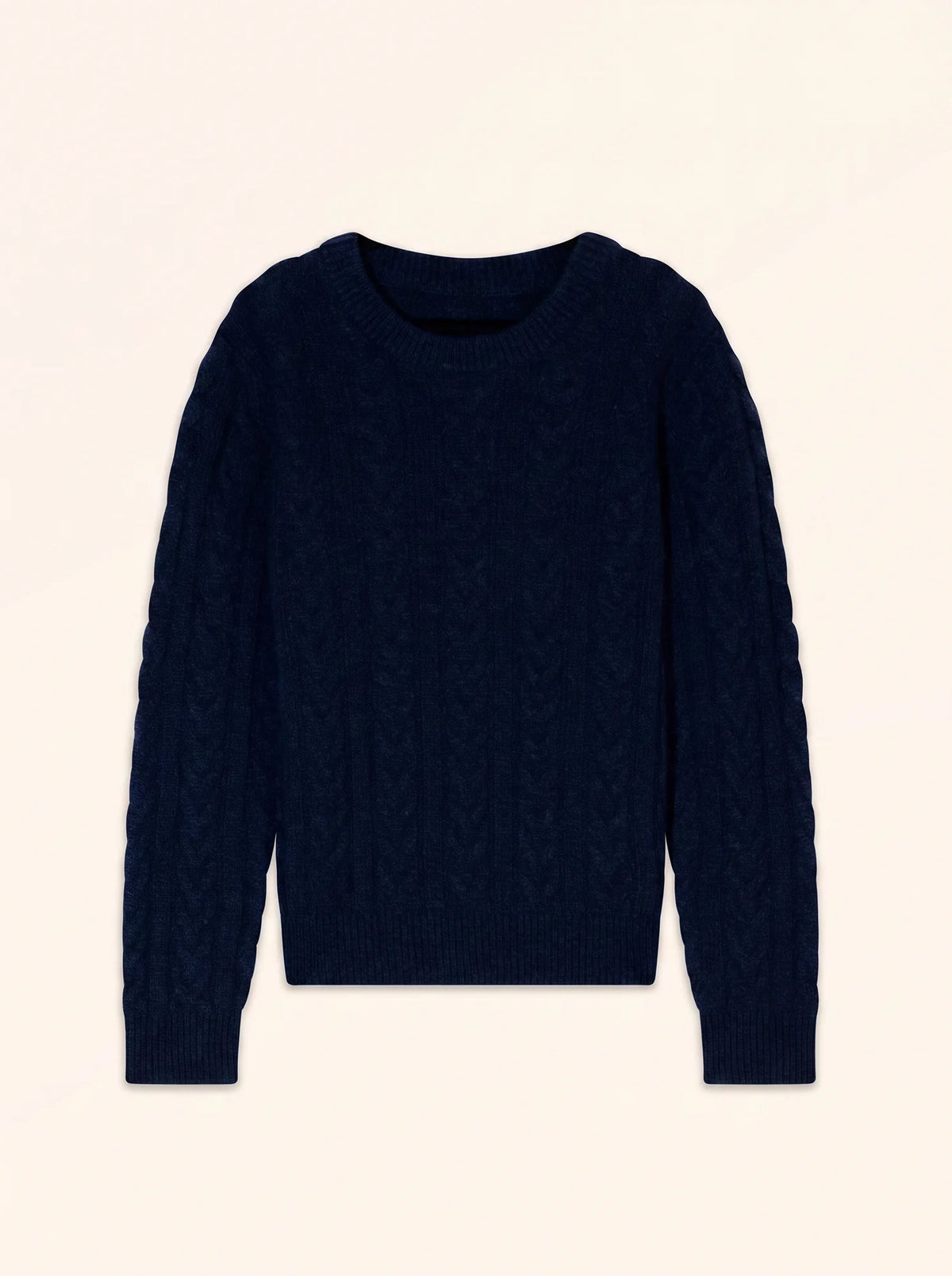 LYDIA Pull Col Rond 4 Fils Bleu Marine