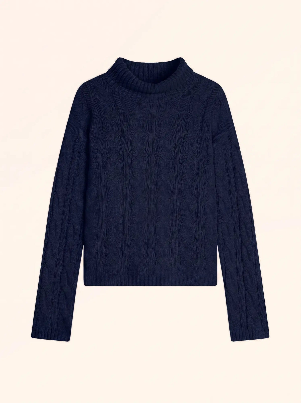 ALESSIA Pull Col Roulé 6 Fils Bleu Marine