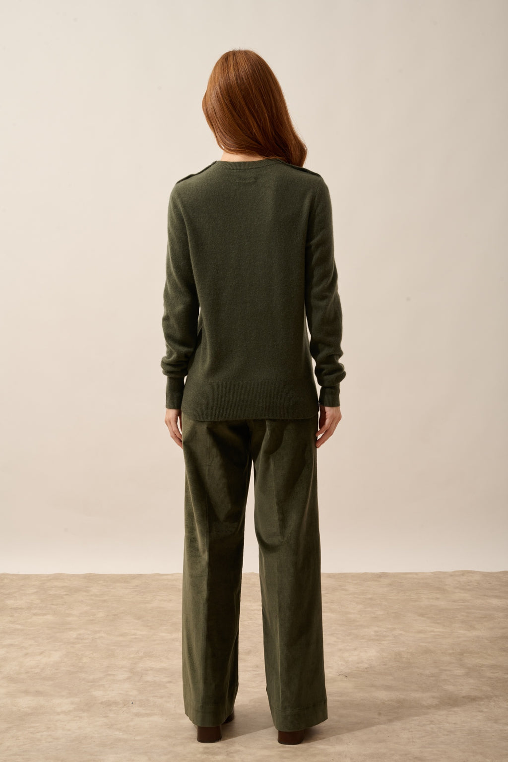 JEANNE pull col rond kaki