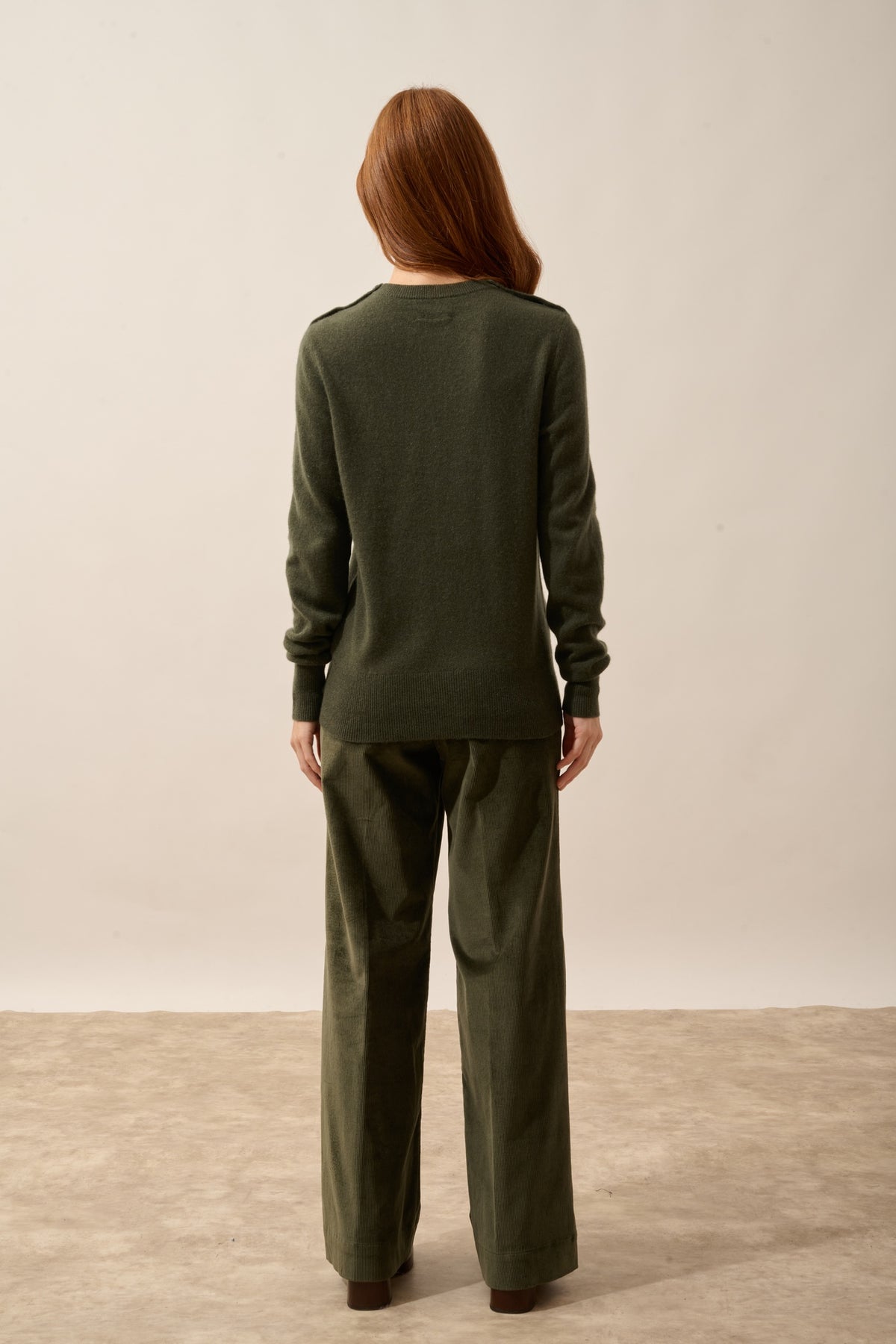 JEANNE pull col rond kaki