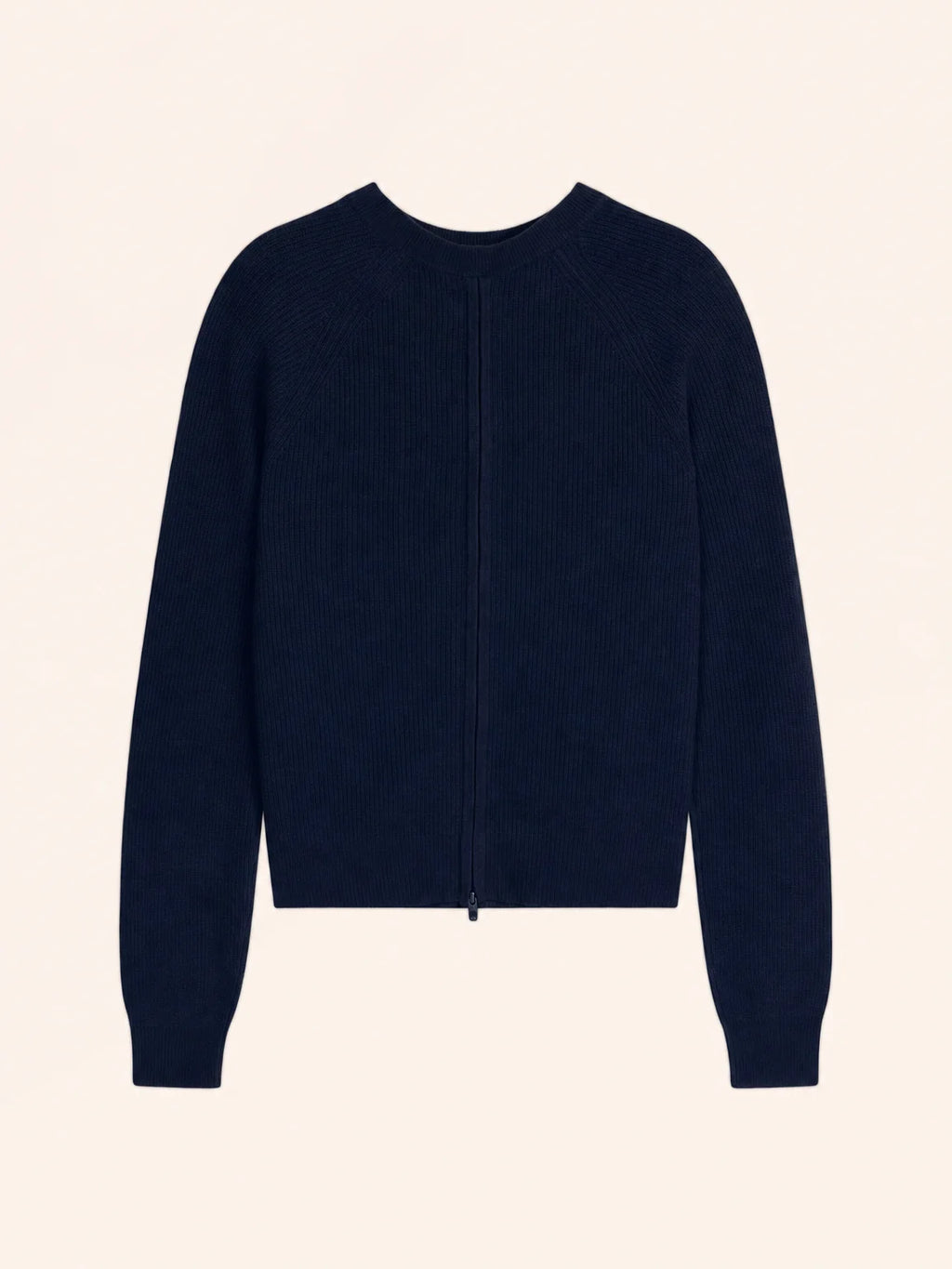 JONA Pullover Rundhalsausschnitt mit Reißverschluss hinten Marineblau