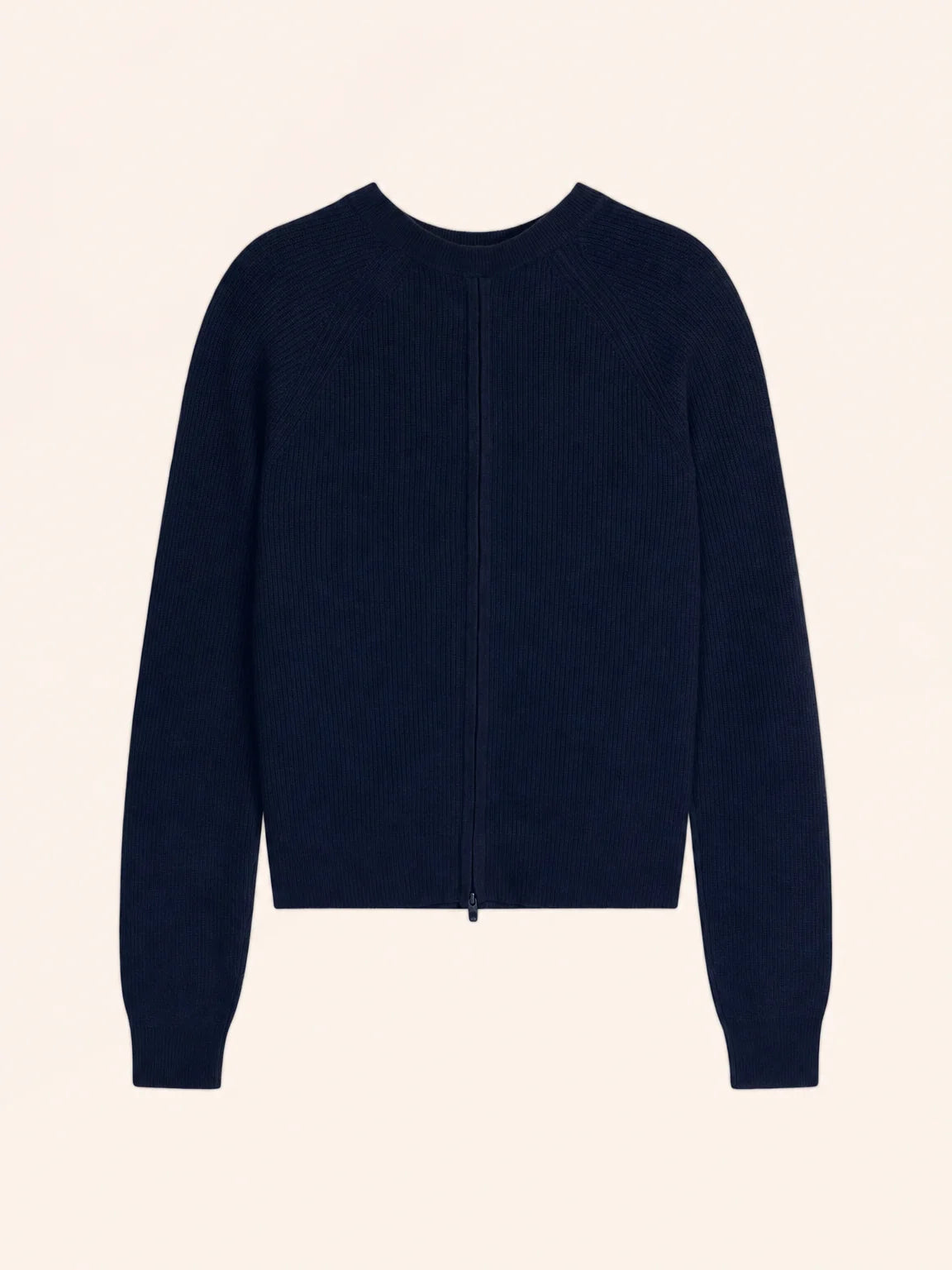 JONA Pullover Rundhalsausschnitt mit Reißverschluss hinten Marineblau