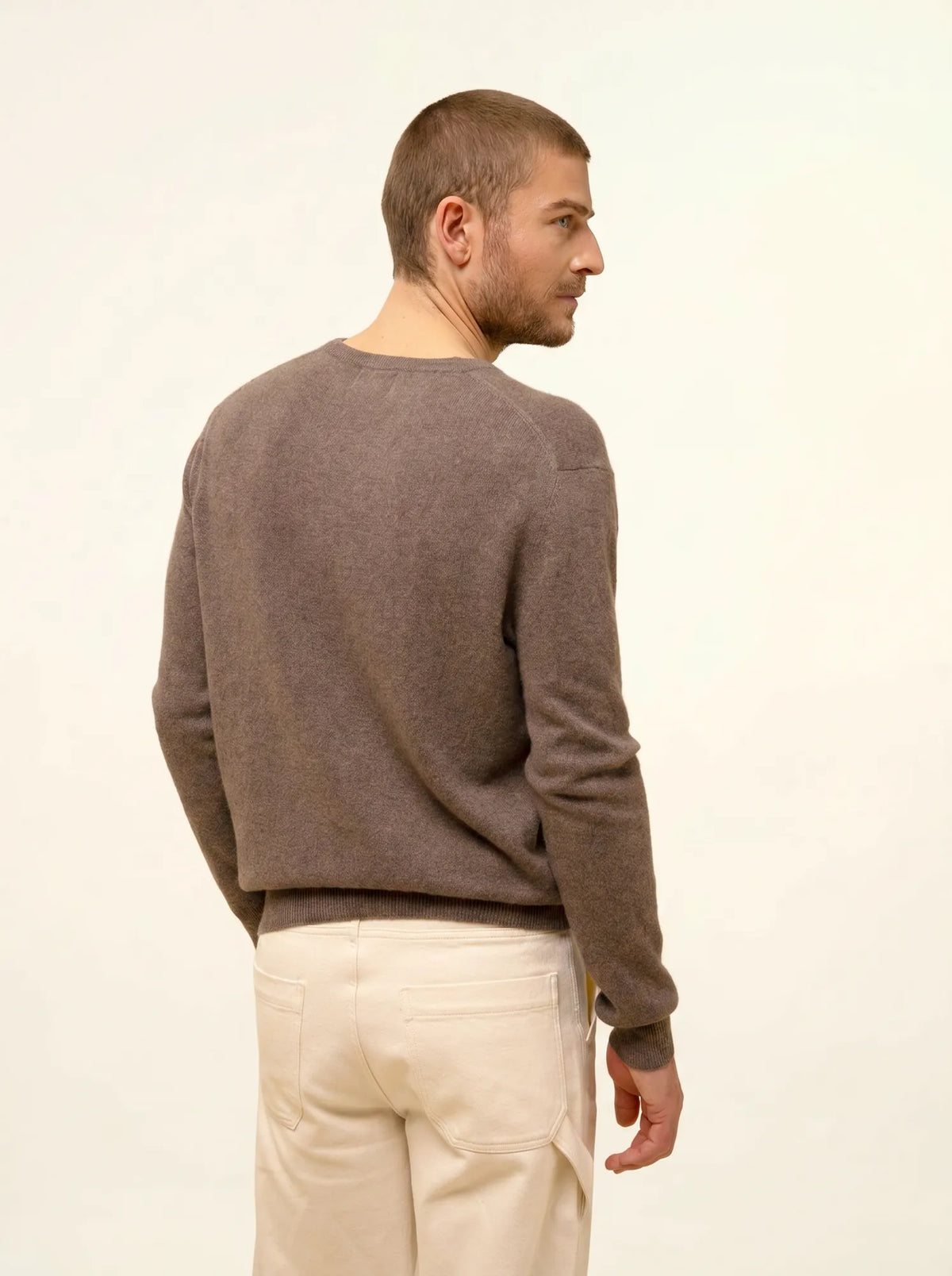WALT Pullover V-Ausschnitt Taupe meliert