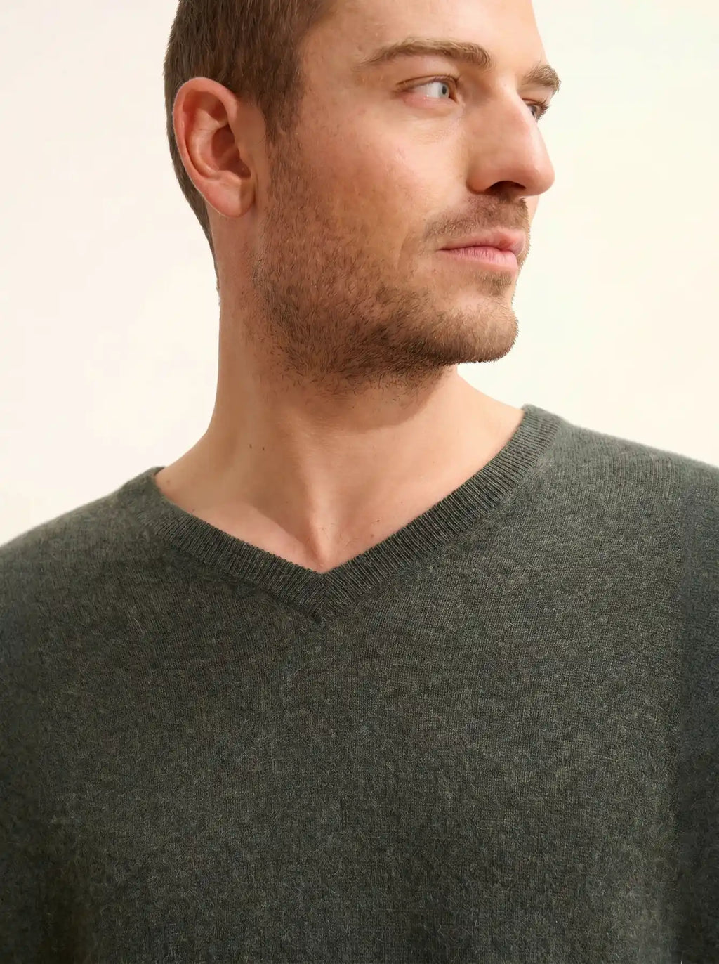 WALT Pullover V-Ausschnitt Khaki meliert