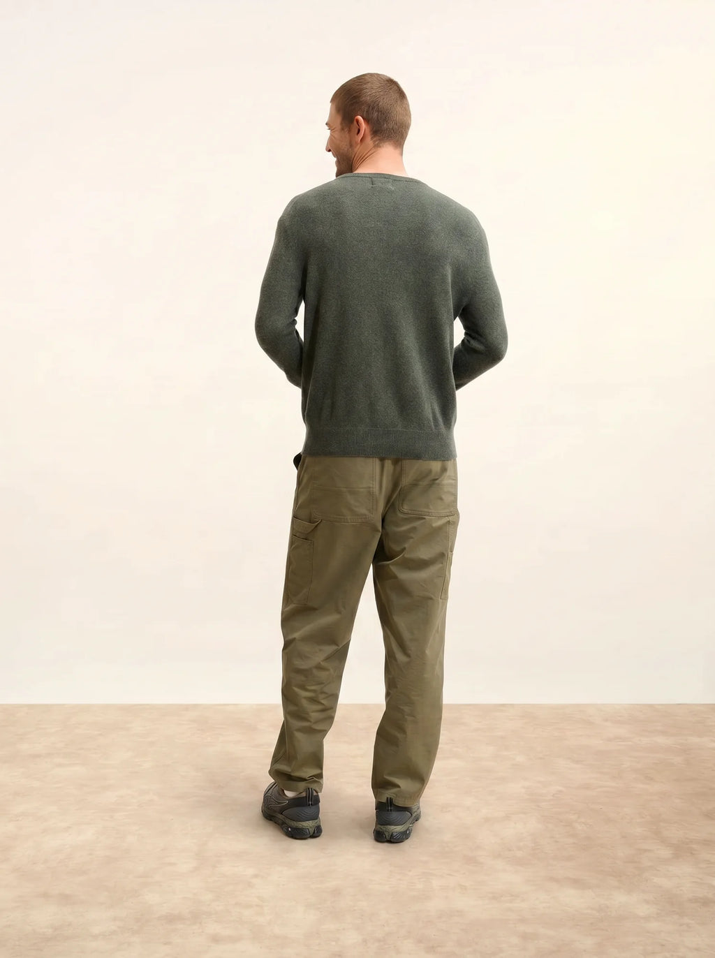 WALT Pullover V-Ausschnitt Khaki meliert