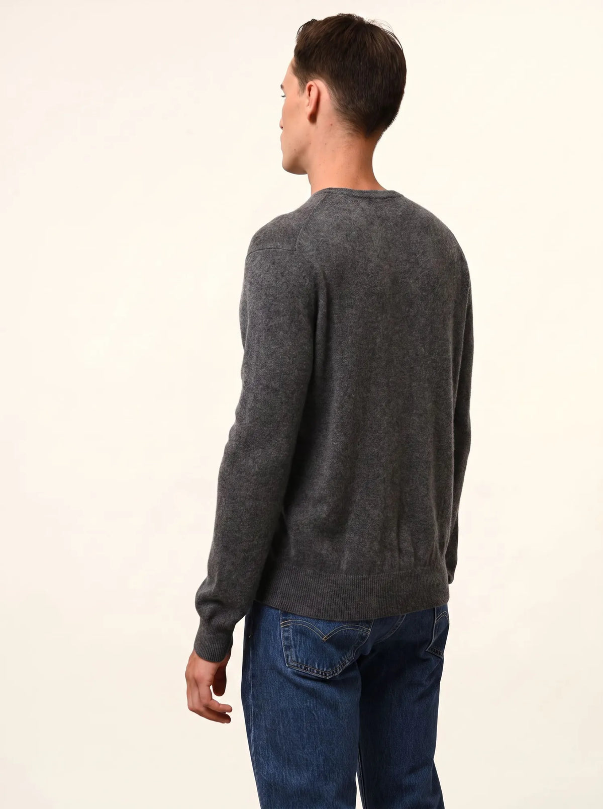 HOWARD Pull Col Rond Anthracite Chiné