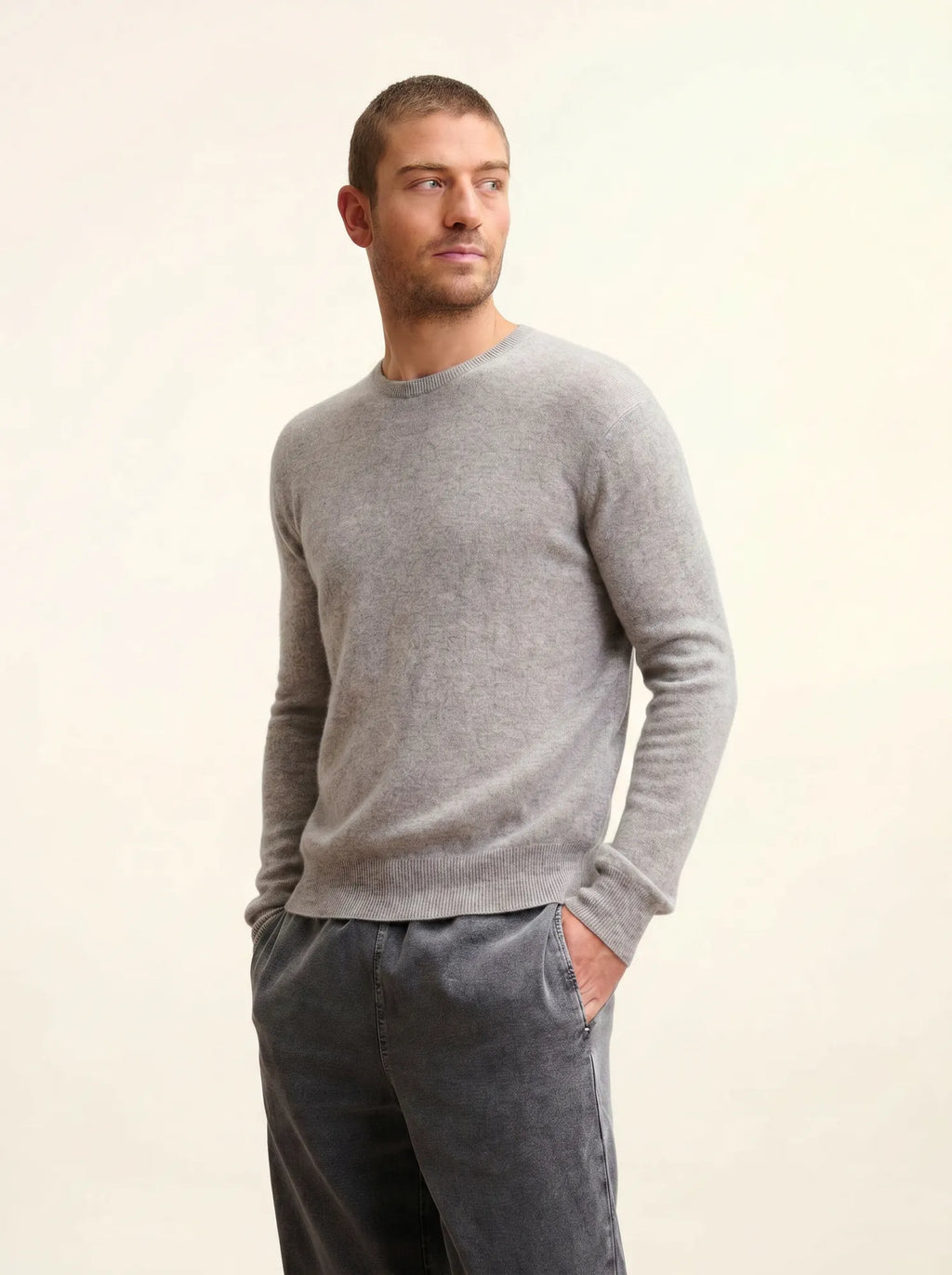HOWARD Pull Col Rond Nuage Chiné