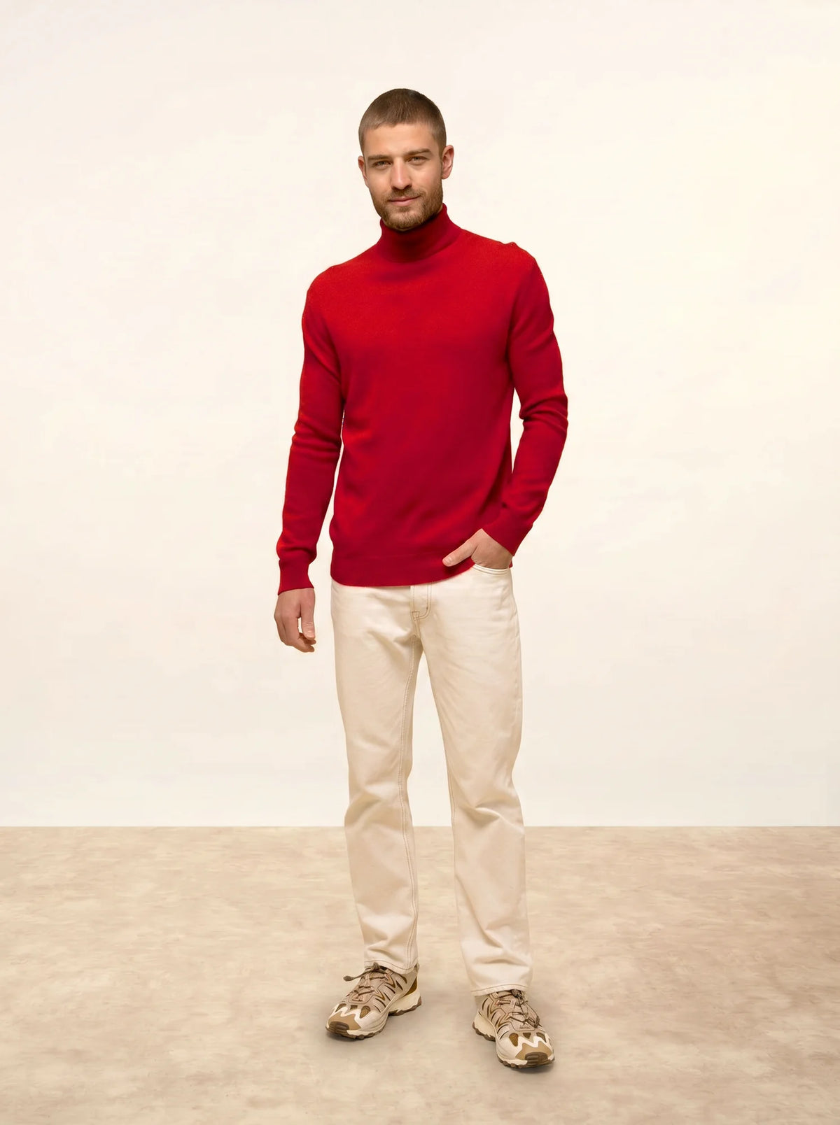 CONNOR Pull Col Roulé Rouge