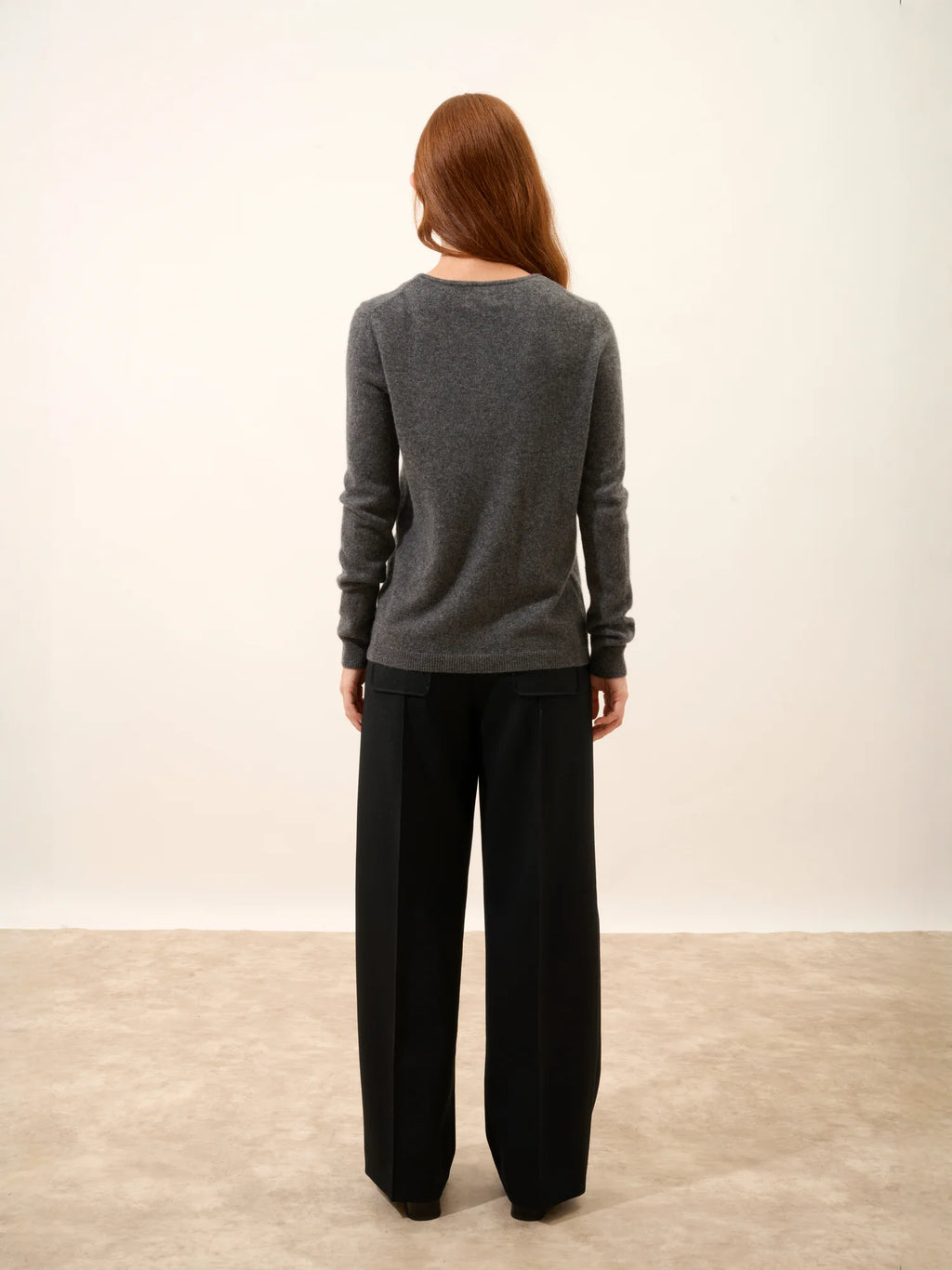 KATHARINE Cardigan Col Rond Anthracite Chiné