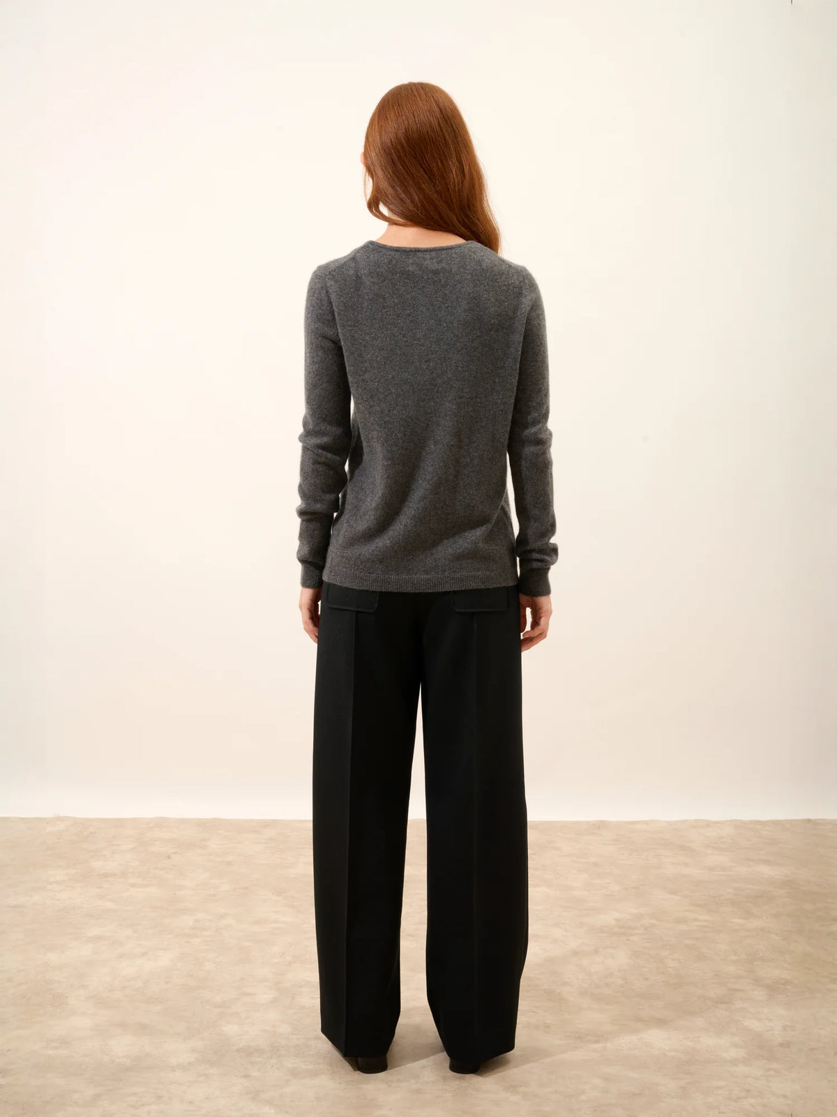 KATHARINE Cardigan Col Rond Anthracite Chiné