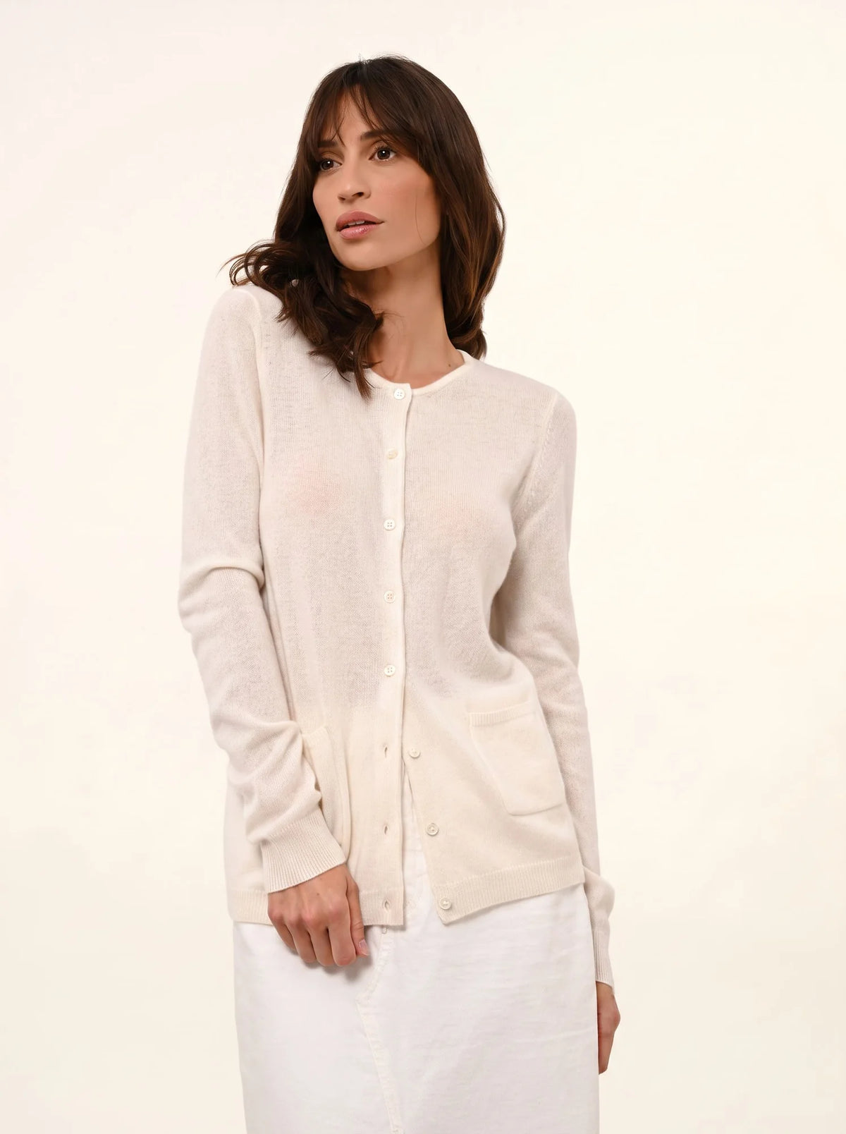 KATHARINE Cardigan Col Rond Neige