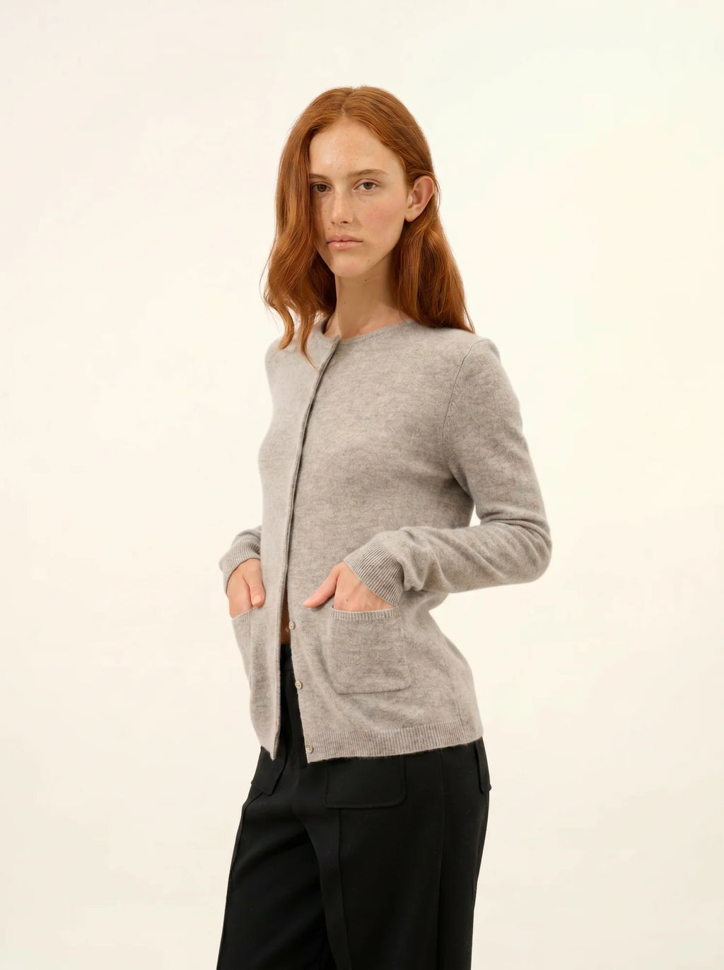 KATHARINE Cardigan Col Rond Nuage Chiné