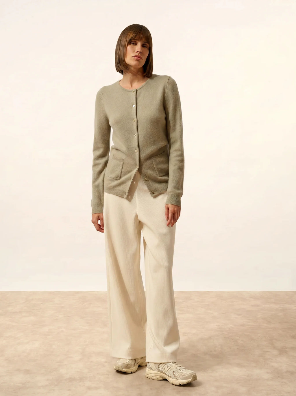 KATHARINE Cardigan Crew Neck Olive