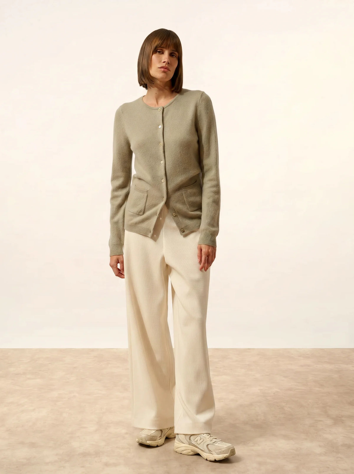 KATHARINE Cardigan Crew Neck Olive