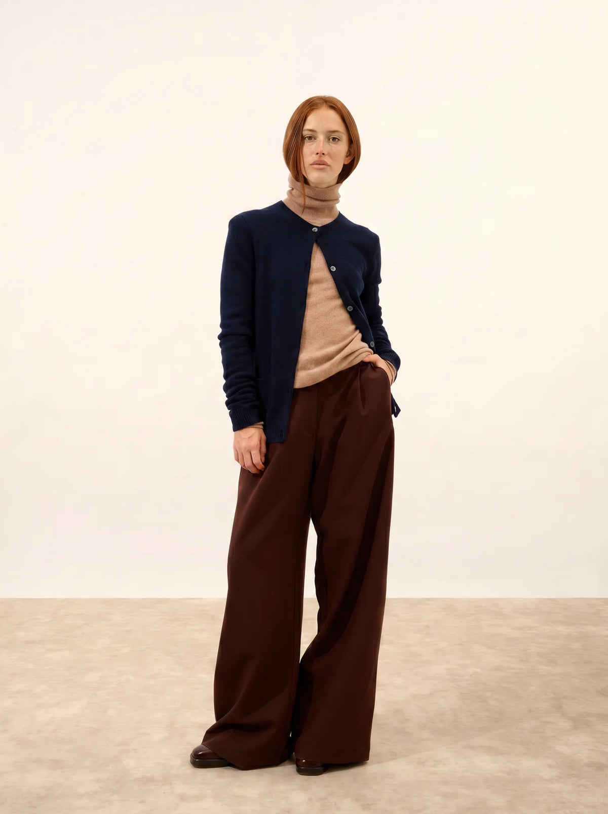 KATHARINE Cardigan Col Rond Bleu Marine