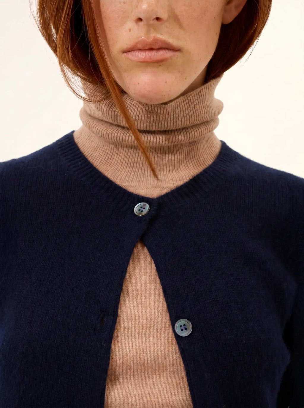 KATHARINE Cardigan Col Rond Bleu Marine
