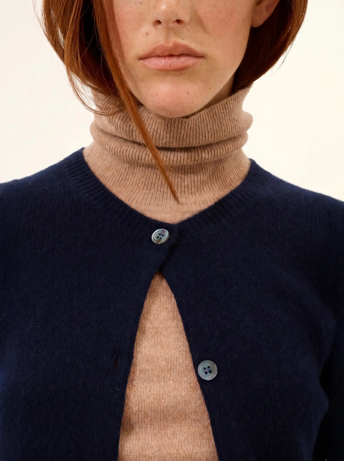 KATHARINE Cardigan Col Rond Bleu Marine