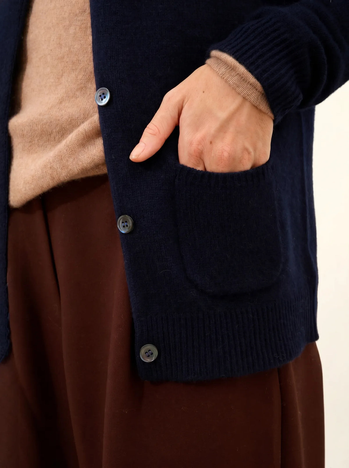KATHARINE Cardigan Col Rond Bleu Marine