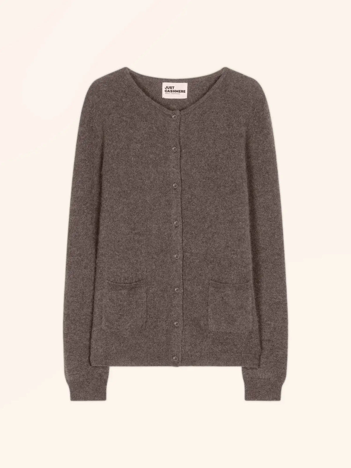 KATHARINE Cardigan Col Rond Taupe Chiné