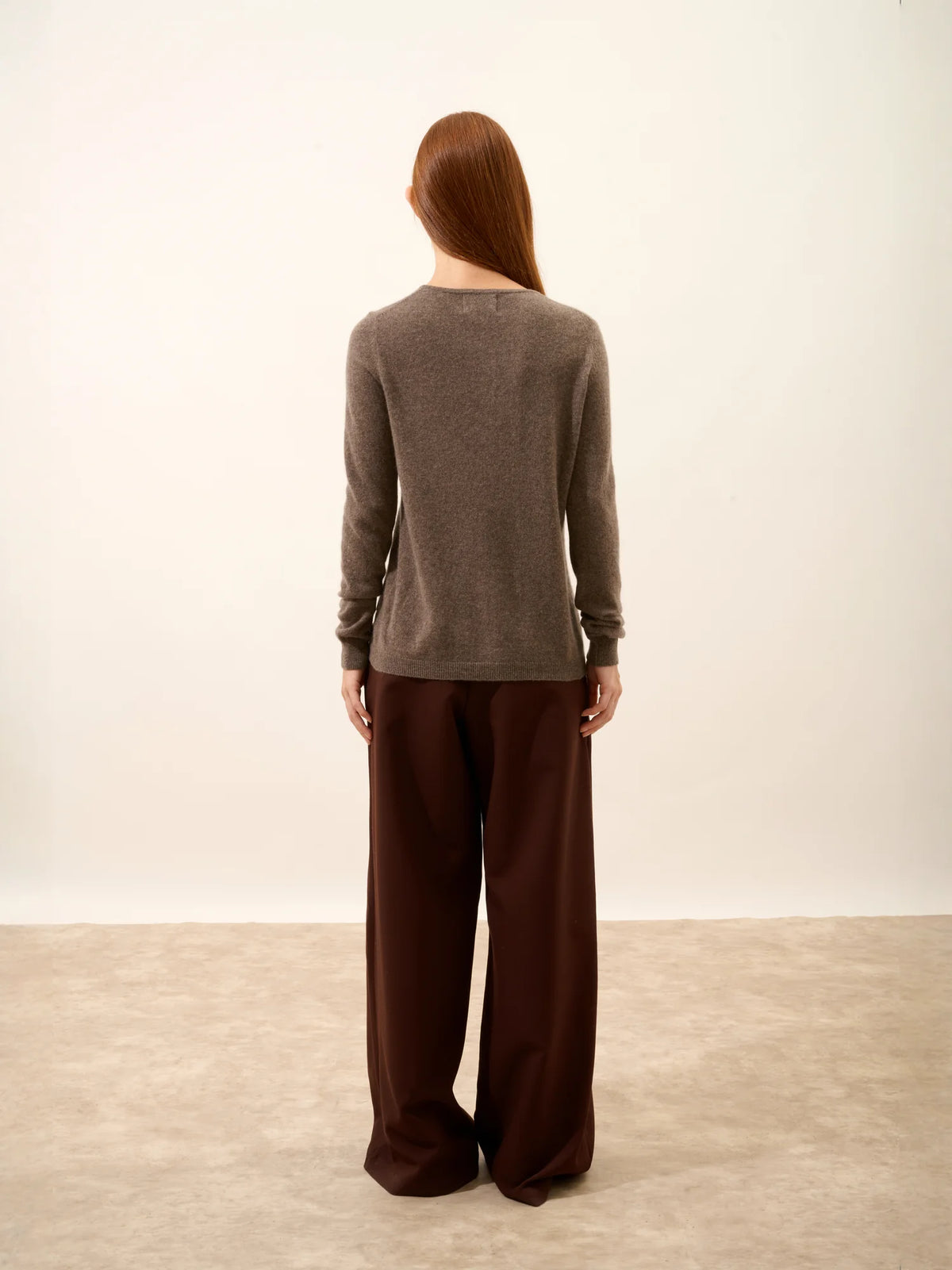KATHARINE Cardigan Col Rond Taupe Chiné