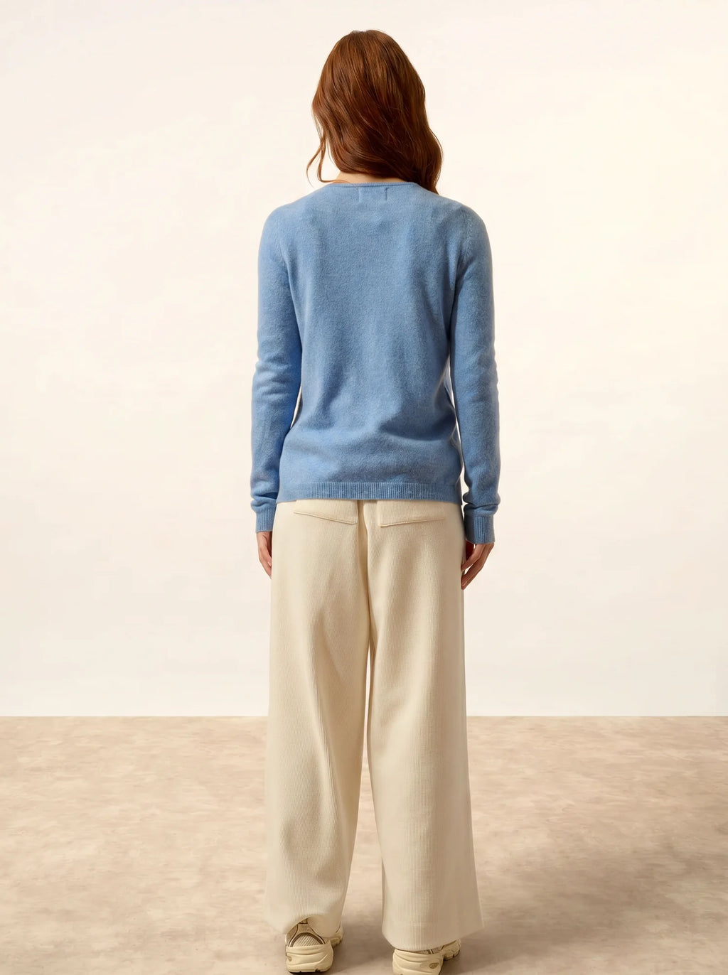 KATHARINE Strickjacke Rundhalsausschnitt Himmelblau