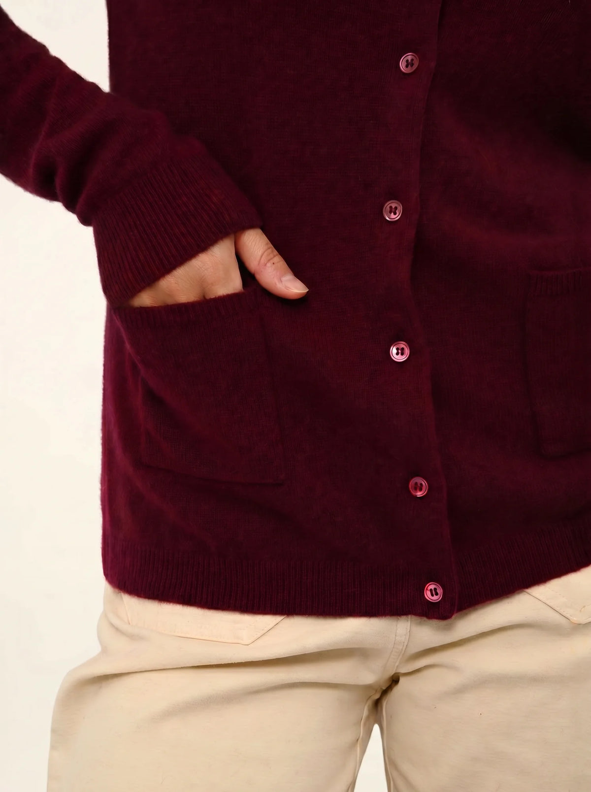 KATHARINE Cardigan Crew Neck Burgundy