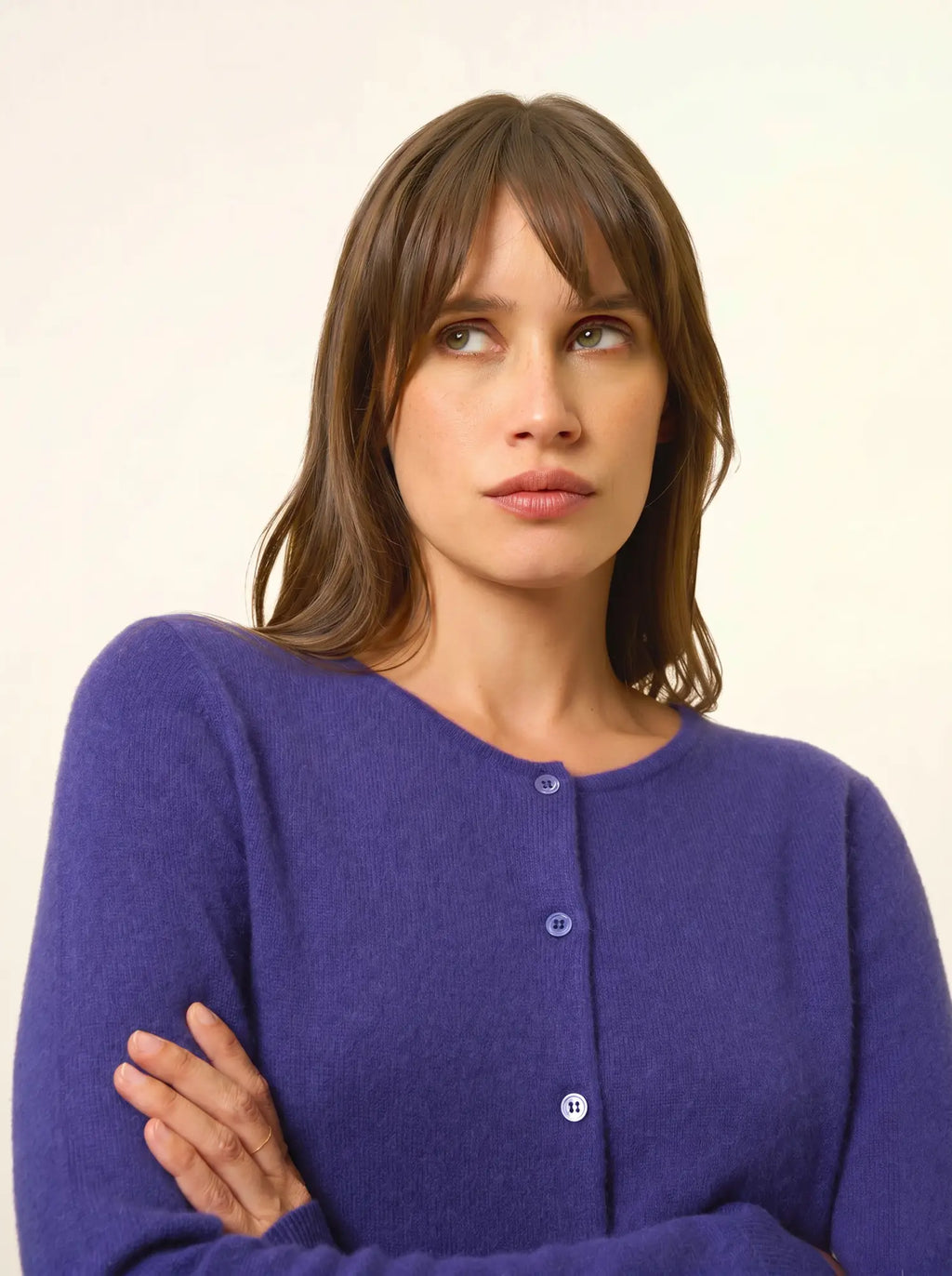 KATHARINE Cardigan Col Rond Violet