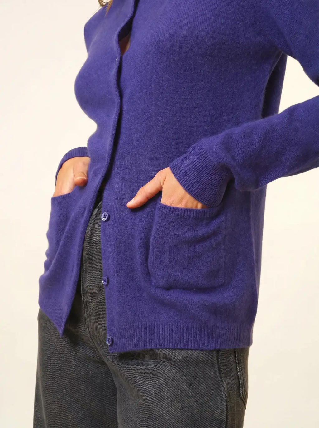 KATHARINE Cardigan Col Rond Violet