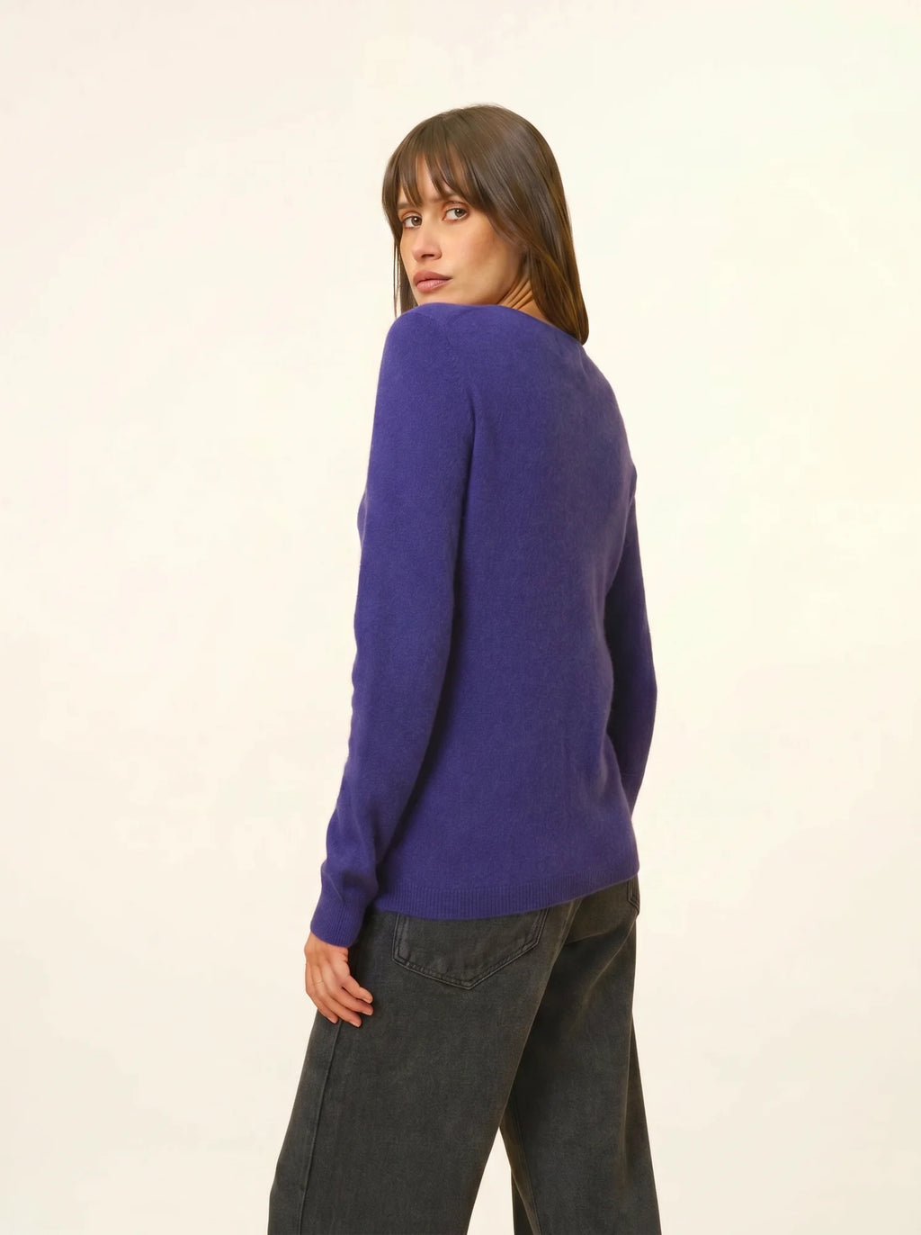 KATHARINE Cardigan Col Rond Violet