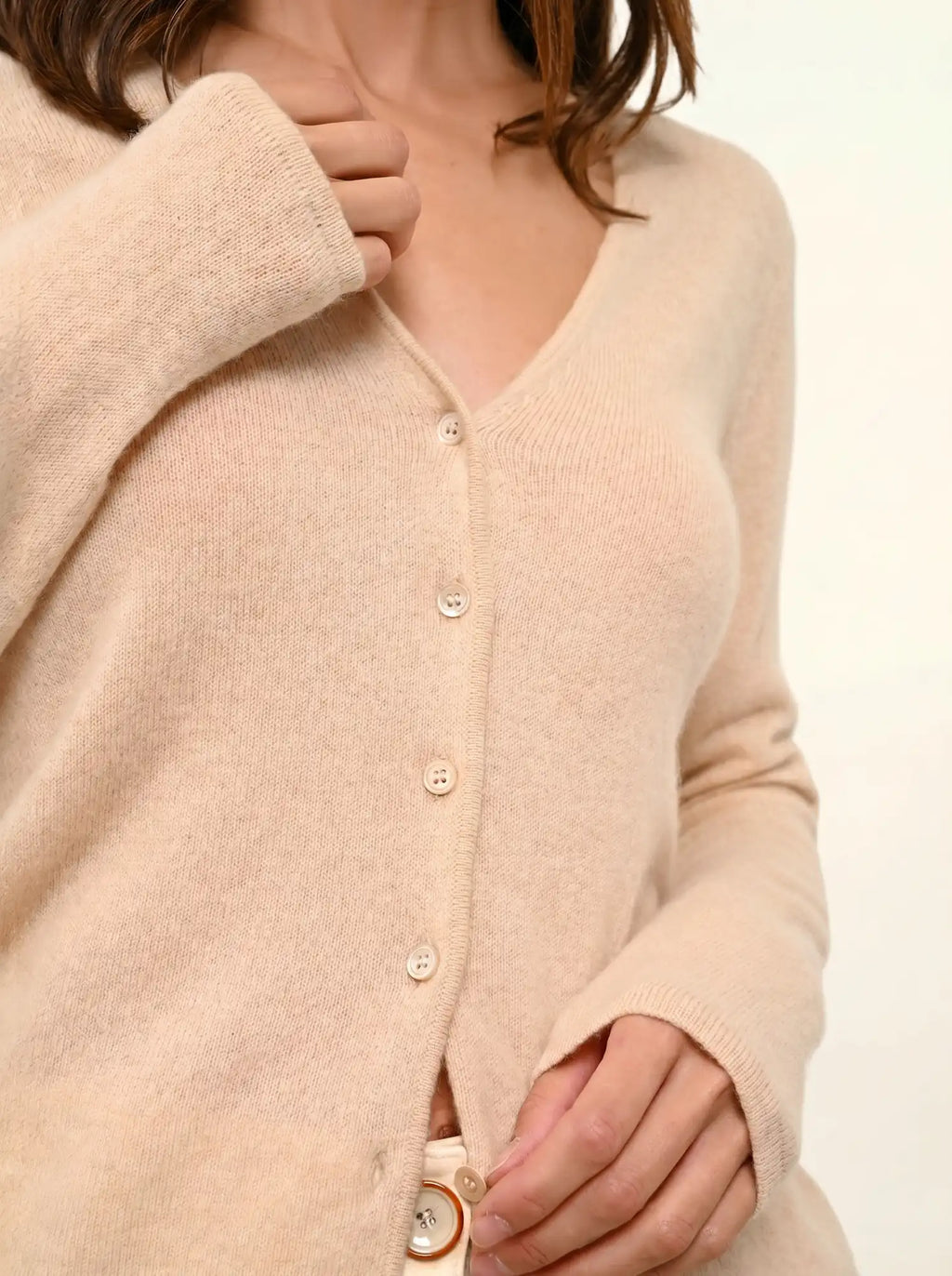 NORMA Cardigan Col V Sable