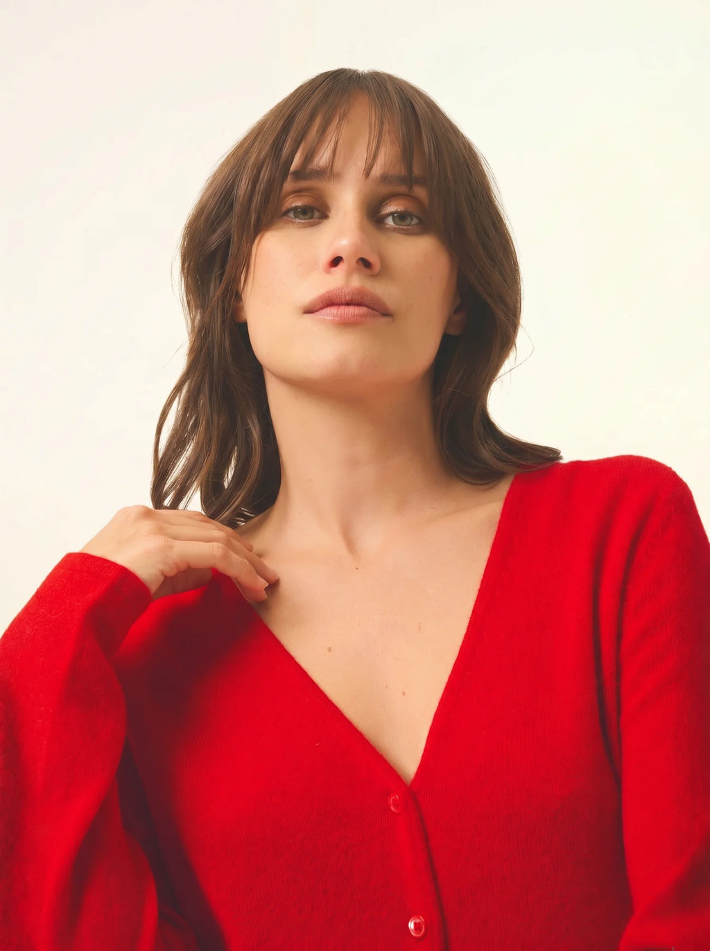 NORMA Strickjacke V-Ausschnitt Rot
