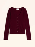 NORMA Cardigan Col V Bordeaux