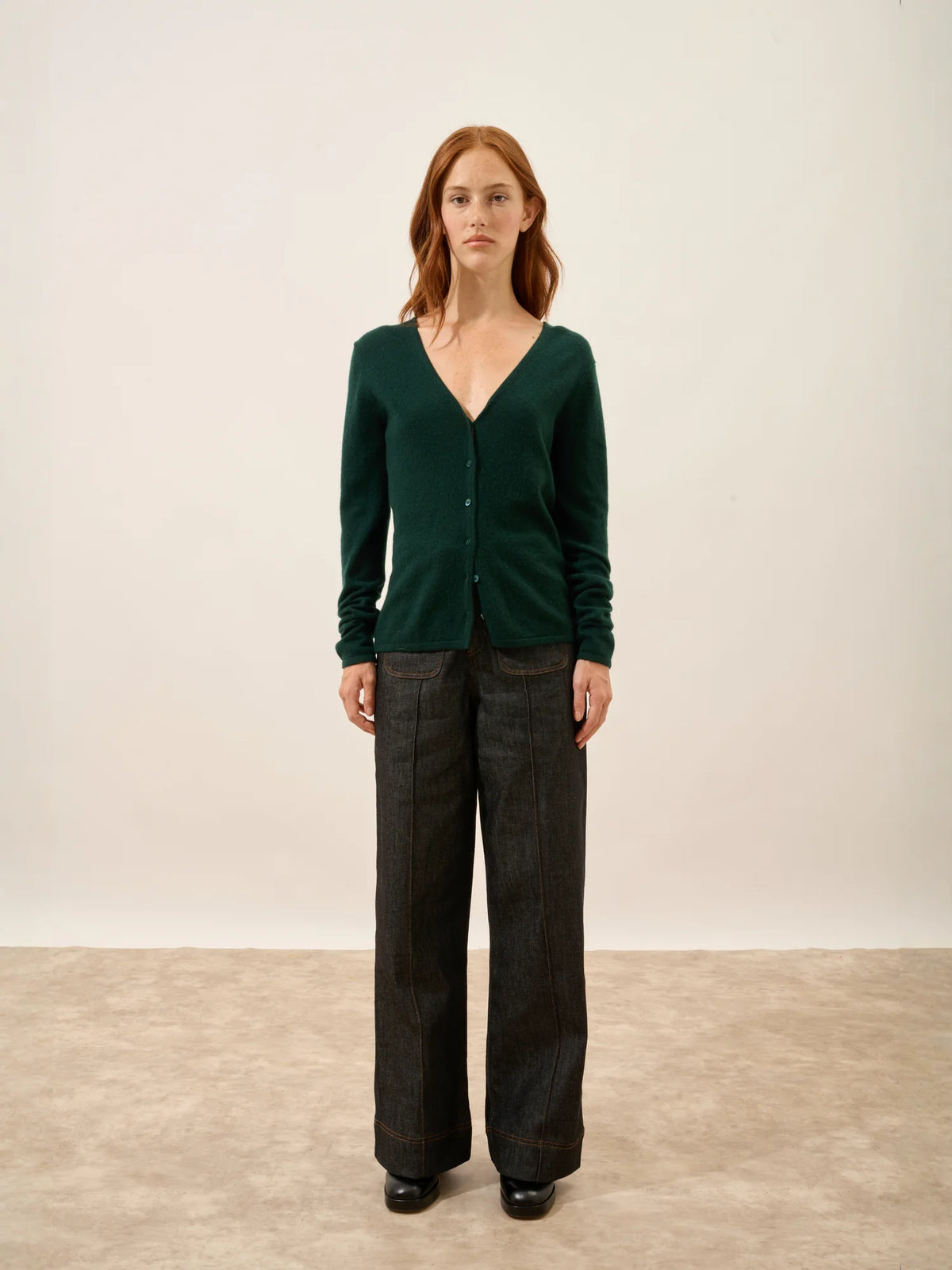 NORMA Cardigan Col V Cyprès