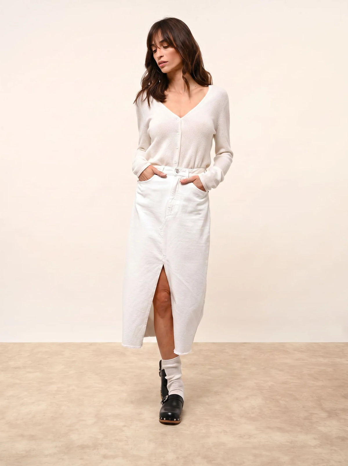 NORMA Cardigan Col V Neige