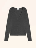 NORMA Cardigan Col V Anthracite Chiné