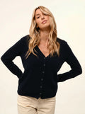 NORMA Cardigan Col V Bleu Marine