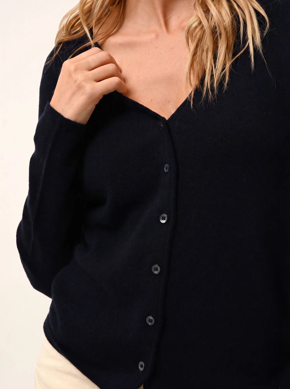 NORMA Cardigan Col V Bleu Marine