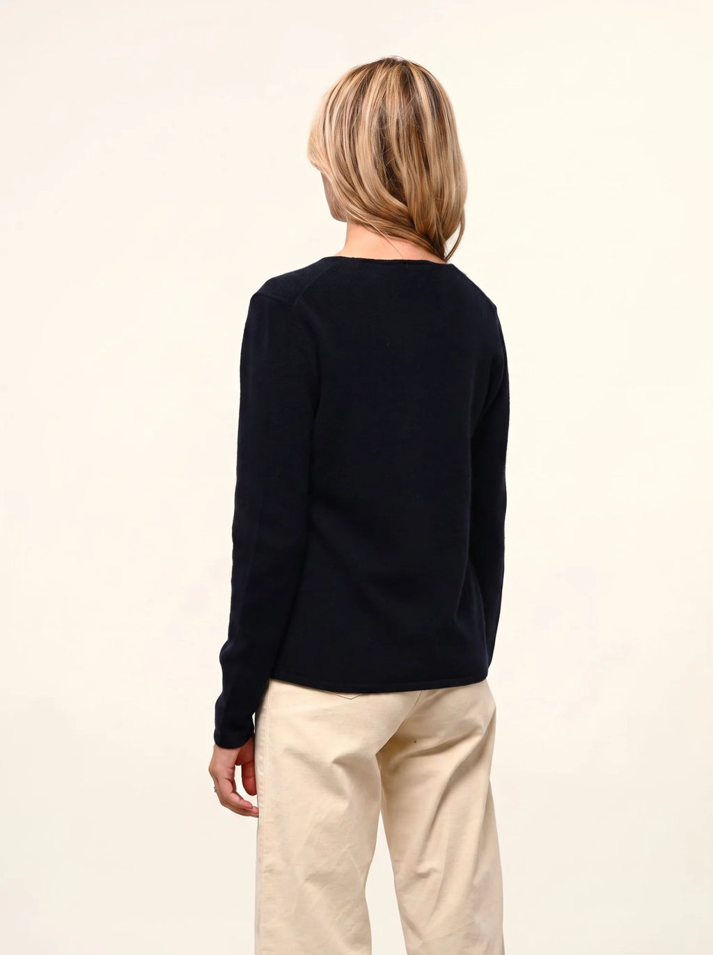 NORMA Cardigan Col V Bleu Marine