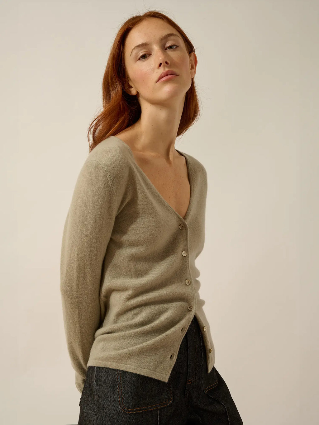 NORMA Cardigan Col V Olive