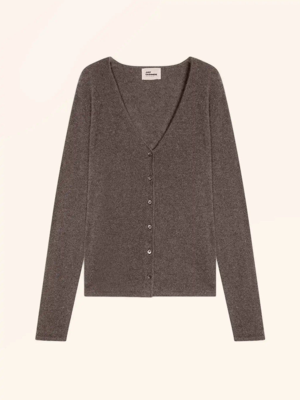 NORMA Cardigan Col V Taupe Chiné