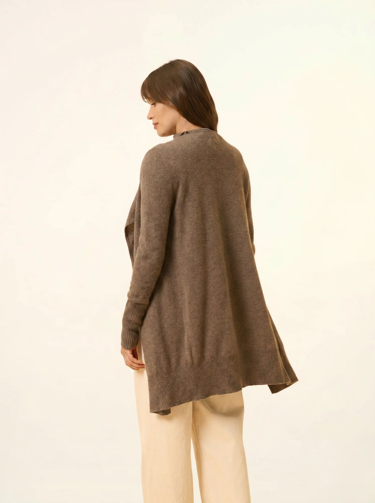 BROOKE Lange Jacke Taupe meliert