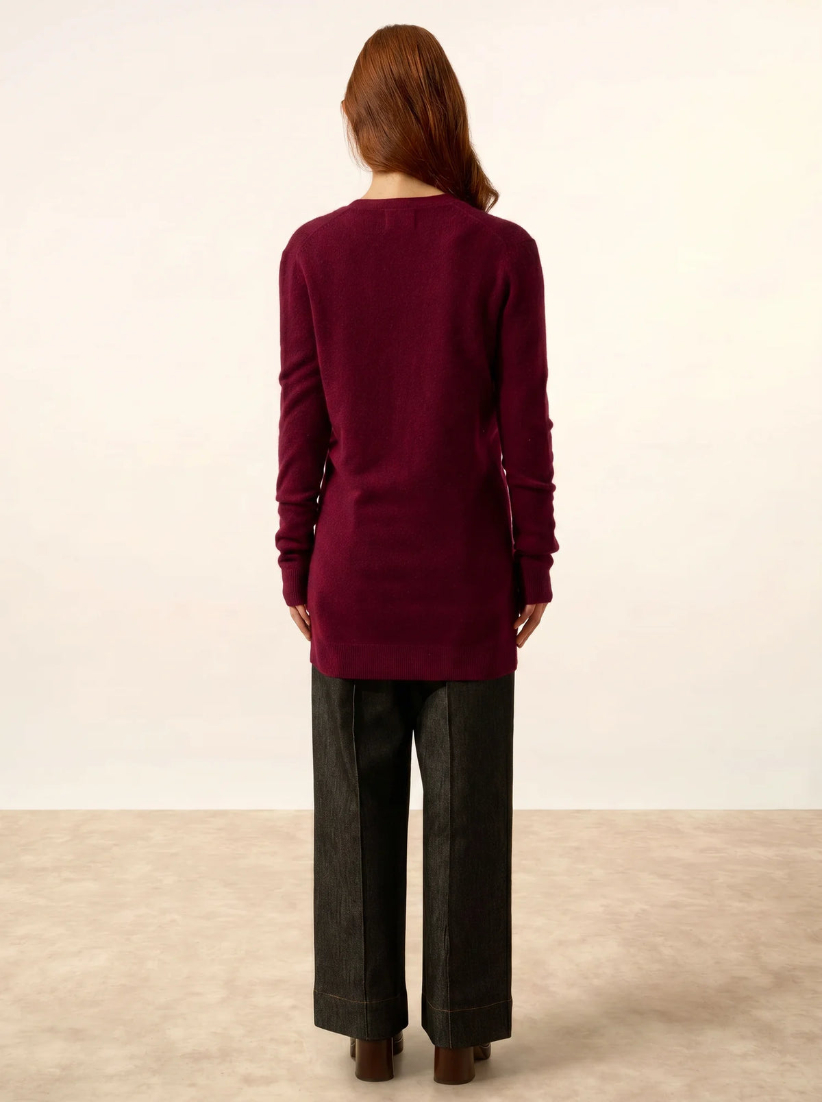 TOMMIE Cardigan Col V Bordeaux
