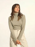 AVA Pull Col Roulé Olive